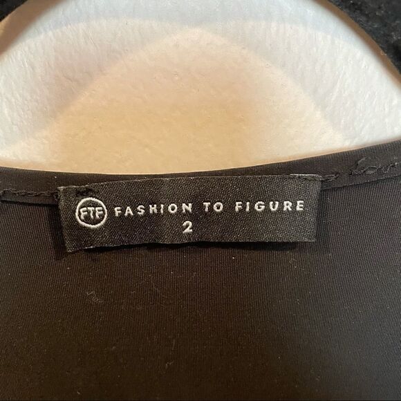 Fashion to Figure Black Faux Wrap Bodysuit 2X - Picture 3 of 6
